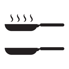 Frying pan vector icon. Frying pan isolated signs.