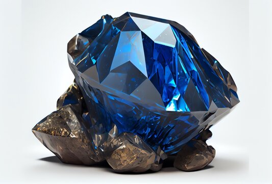 blue topaz gemstone isolated on white, generative ai