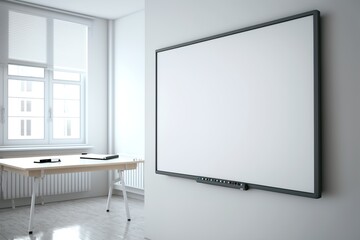 blank interactive whiteboard for education and office meeting