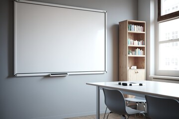 blank interactive whiteboard for education and office meeting