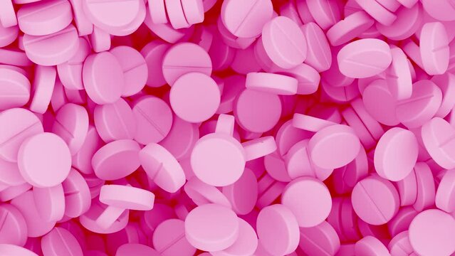 drugs, pink vitamins, tablets, pills, medicinal background, concept development medicine, pharmacology, health, humanization intensive care, drug addiction problems, day medic, overdose, 3d rendering