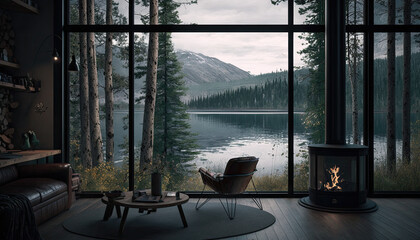 View from a cabin in the deep alaskan forest