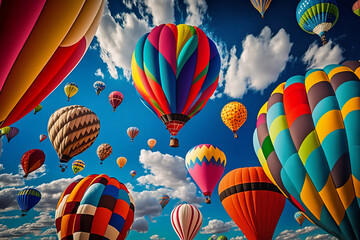 Fototapeta premium Hot air balloon in the sky. Generative AI.