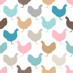 Endlosmuster Hühner Retrofarben