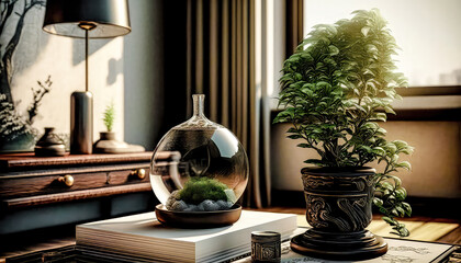 Feng Shui Ying Yang Symbol Energie und Zen Illustration Generative AI Digital Art Kunst Hintergrund Cover Magazin