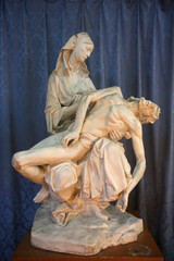 St Leonard's catholic church, Honfleur, France. Pieta statue.