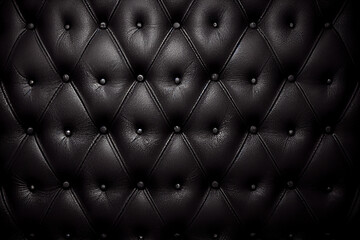 Genuine black leather texture, carriage coupler with buttons. Generative AI