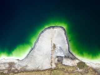 aerial view of toxic water