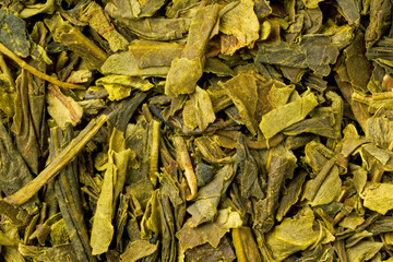 Green tea close-up macro