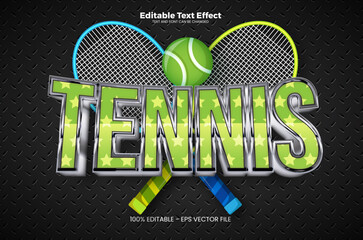 Tennis editable text effect in modern trend style