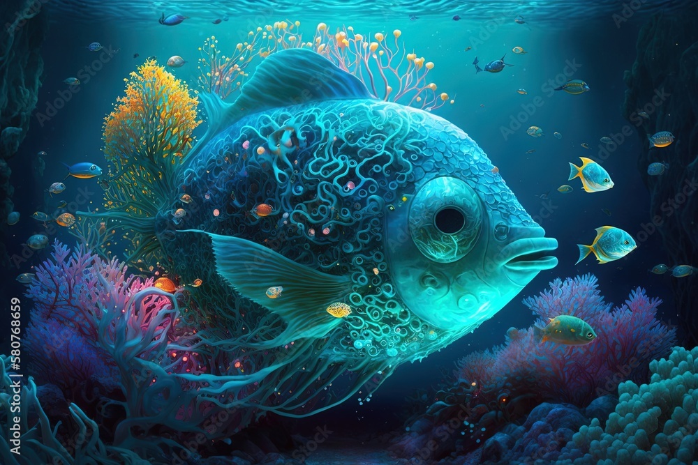 Aufkleber serenely synthesized seapunk universe of imagination generative ai