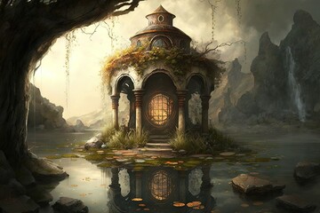Fototapeta premium Sublime Sanctum of Unblemished Tranquility Generative AI