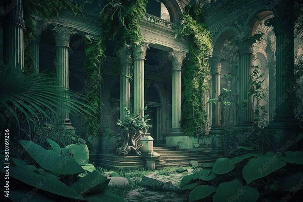Aufkleber wonderous greenery: a visualization of unabated splendor generative ai
