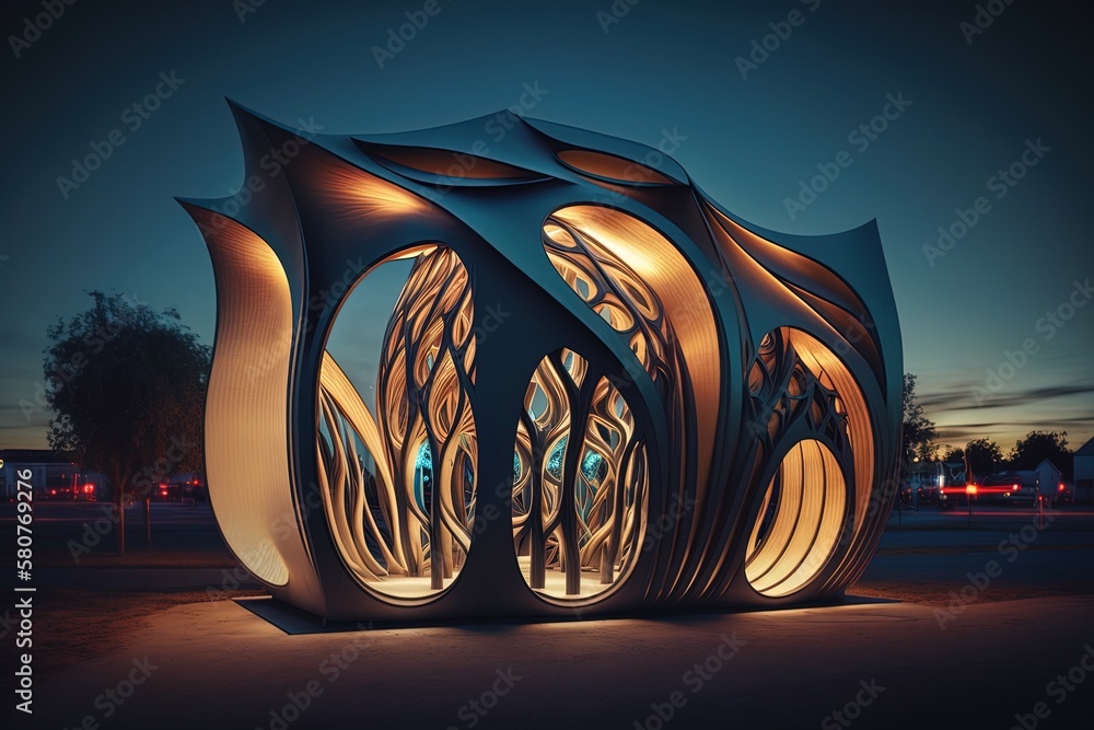 Poster renewal by design: illuminated structures shaped by envisioned futures generative ai