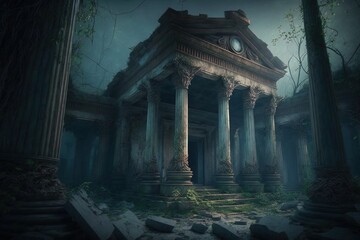 Reclusive Mysteries of an Abandoned Mysterious Temple Generative AI