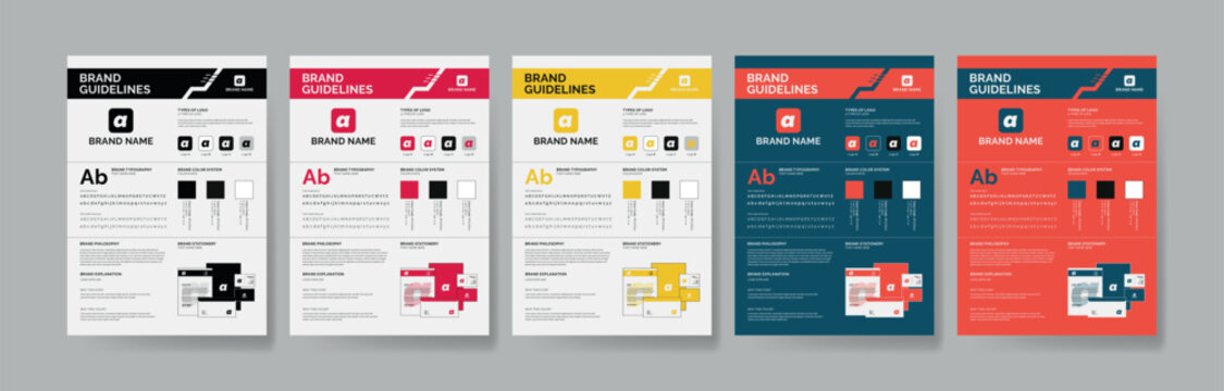 DIN A3 Brand Guideline Template Design, Brand Guideline Layout Set, Minimalist Brand Guidelines, Brand identity Template.