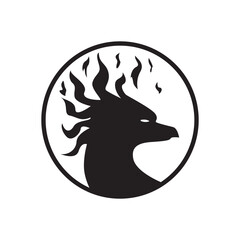phoenix silhouette logo design. fire bird in mythology.