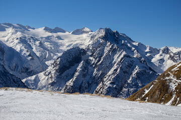 A beautiful view of an alpine panorama. Ponte di Legno, Italy.