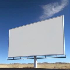 Blank billboard against blue sky, for more billboard visit our portfolio. Generative Ai