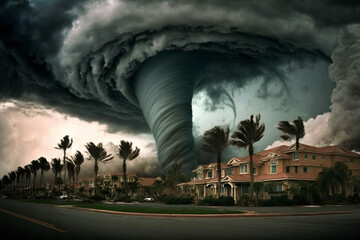 Fototapeta premium A tropical storm, tornado or hurricane. Generative ai
