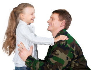 Soldier Dad with his Daughter