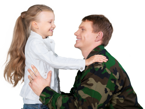 Soldier Dad with his Daughter
