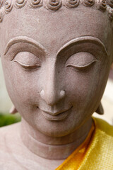 Detail of a Buddha statue in Wat Pan Sao, Chiang Mai. Thailand.