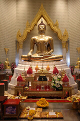 Gold Buddha statue in Wat Trahimit, Chiang Mai.
