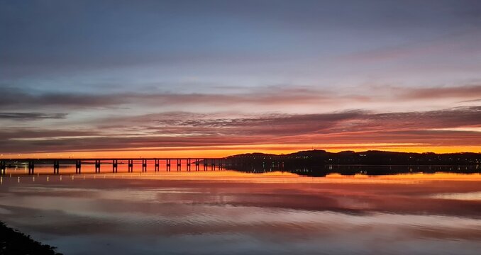 Sunrise over Tay Bridge, Dundee