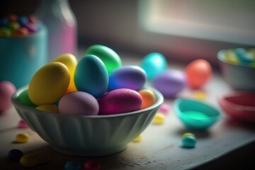 Bokeh Easter Sunday: Vibrant Colors and Dreamy Photography - AI generated