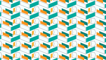 Seamless Geometric striped Vector Pattern Bright color hipster style. Pattern suitable for posters, postcards, fabric or wrapping paper
