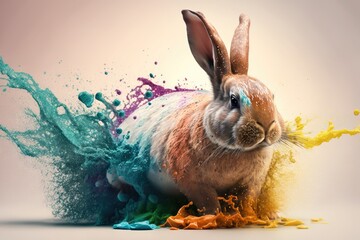Professional Quality Easter Bunny: Color Grading and Soft Shadows - AI generated