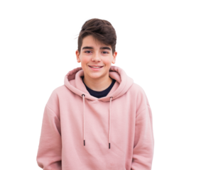 young teenager boy smiling isolated on white background