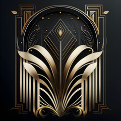 Art Deco Golden Frame