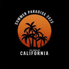 California summer paradise tshirt design