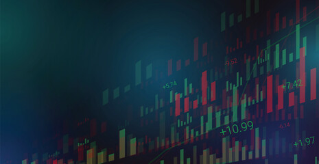 Stock Market Trading Background. Wallpaper. Finance Banner. Graph. Vector Illustration