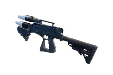 Anti-drone gun for protection against air attack, isolated on a white background. Weapons for shooting down drones, isolated on a white background