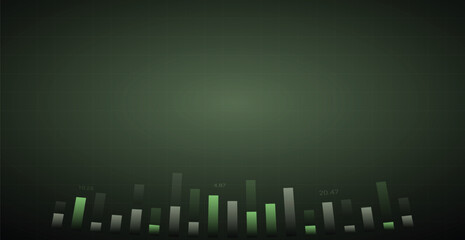 Green Stock Market Trading Background. Wallpaper. Finance Banner. Graph. Vector Illustration