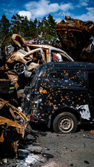car cemetery in Irpen