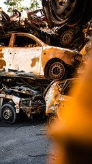 car cemetery in Irpen