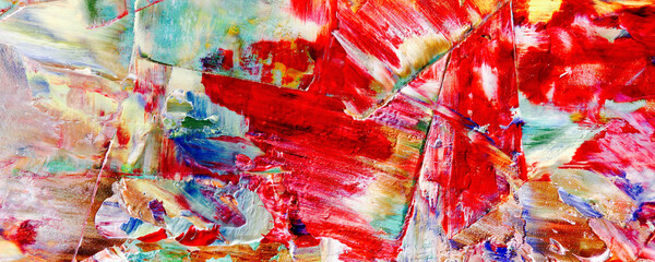 Color texture. Hand drawn oil painting on canvas. Abstract art background. Modern, contemporary art. Colorful canvas. Wall decor background	
