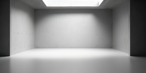 empty abstract grey concrete room with wall, generative ai