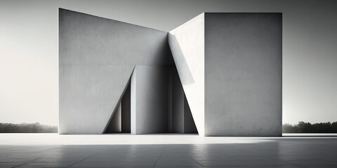 abstract concrete architecture building design, generative ai