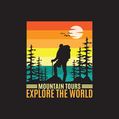 adventure hiking t- shirt design