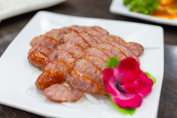 Slice of grill taiwan sausage