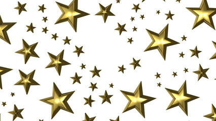 XMAS Stars - Holiday golden decoration, glitter frame isolated -