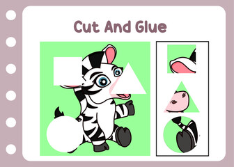 vector cut and glue zebra 