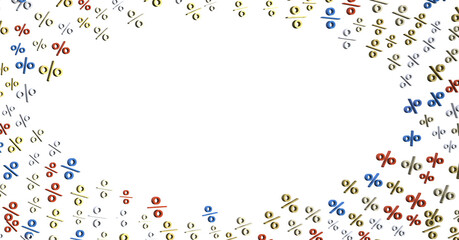 Sales icons floating in the air 3D rendering