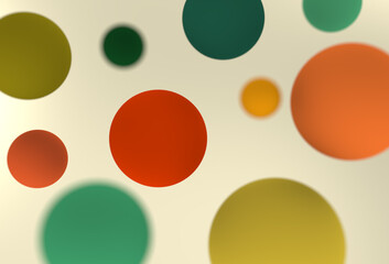 3D Image of Delicate Ball Background - Pastel Sphere with DOF Effect - Light Elegant Graphic Design Backdrop