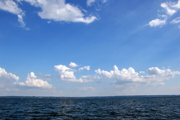 Polish seaside landscape in summer, with beautiful clouds in the sky